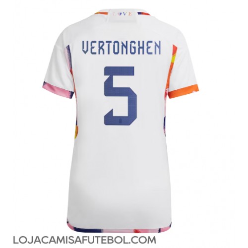 Camisa de Futebol Bélgica Jan Vertonghen #5 Equipamento Secundário Mulheres Mundo 2022 Manga Curta
